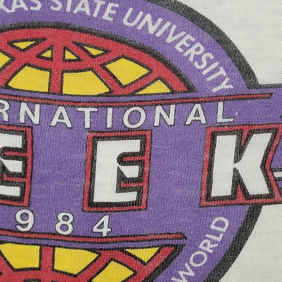 Vintage 1984 North Texas State University Shirt Womens XL 21x25 Ringer - Picture 9 of 13